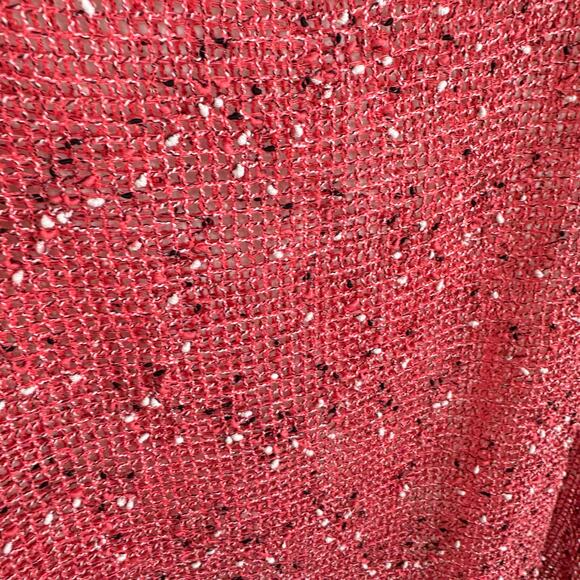 Lulu-B Coral 3/4 Sleeve Open Knit Crochet Beachy Boho Summer Sweater Size L - Picture 3 of 6